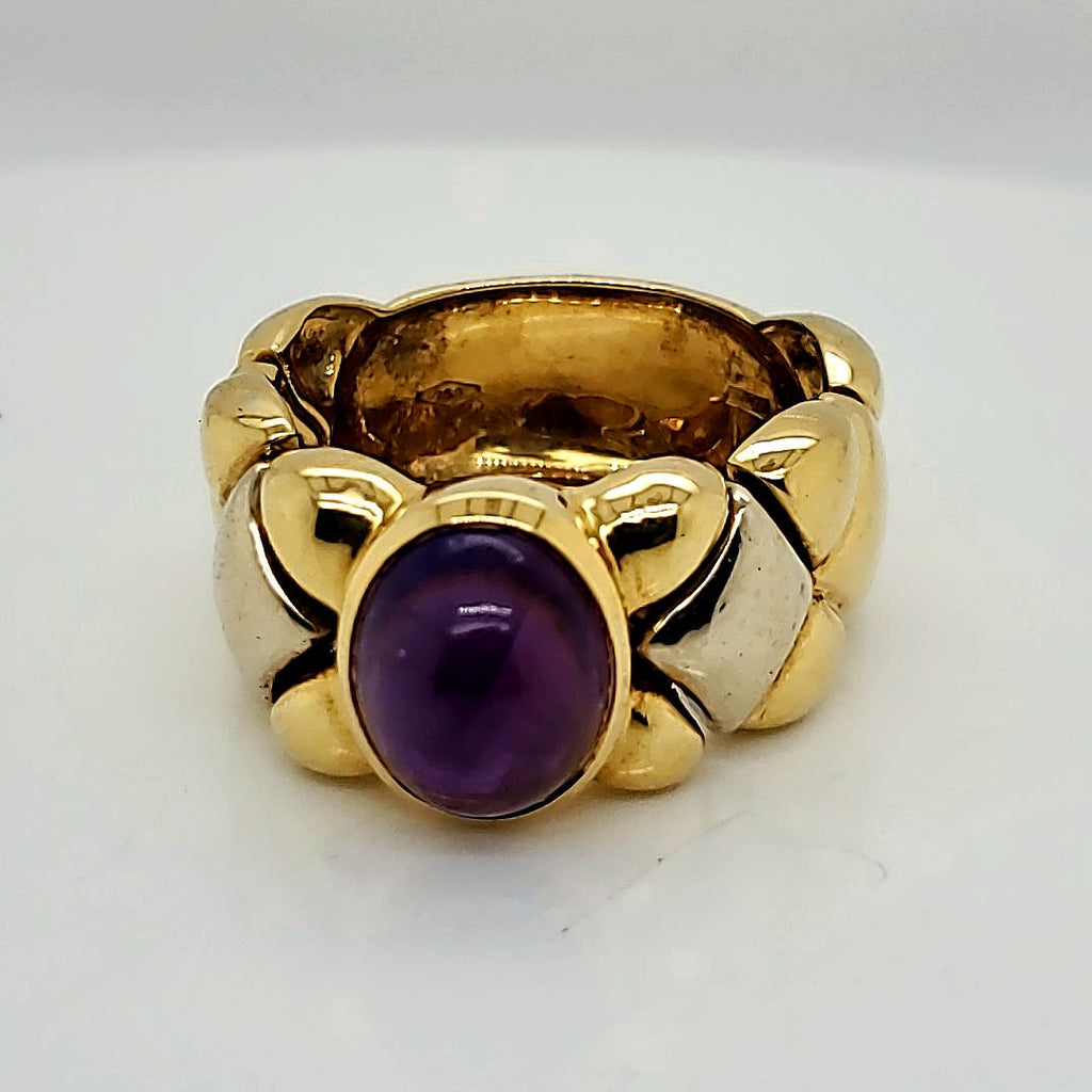 18kt Gold and Amethyst Soft Shank Ring