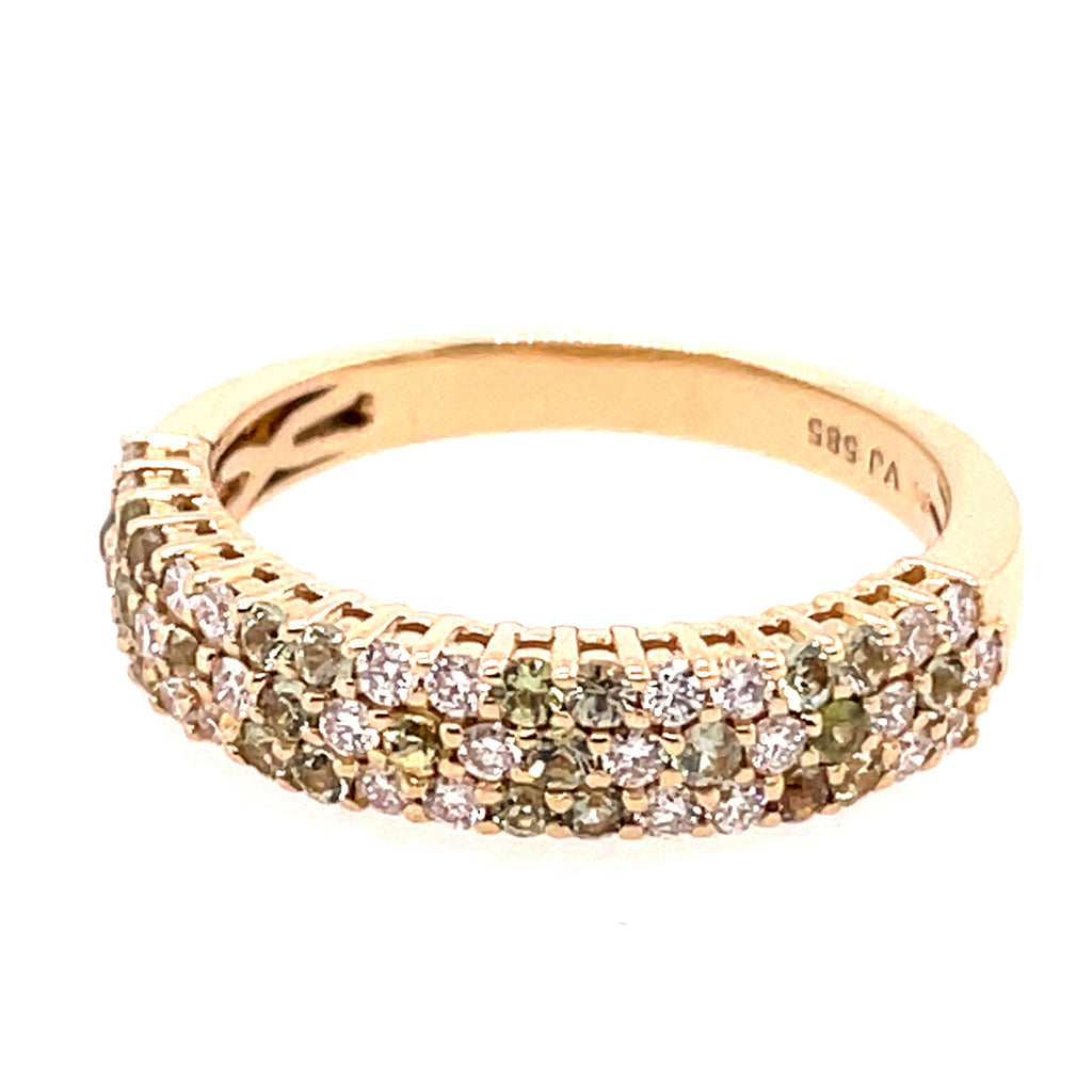 14kt Yellow Gold Sapphire And Diamond Band