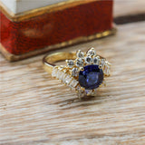 14kt Yellow Gold Sapphire and Diamond Ring