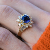 14kt Yellow Gold Sapphire and Diamond Ring