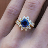 14kt Yellow Gold Sapphire and Diamond Ring