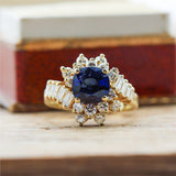 14kt Yellow Gold Sapphire and Diamond Ring