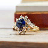 14kt Yellow Gold Sapphire and Diamond Ring