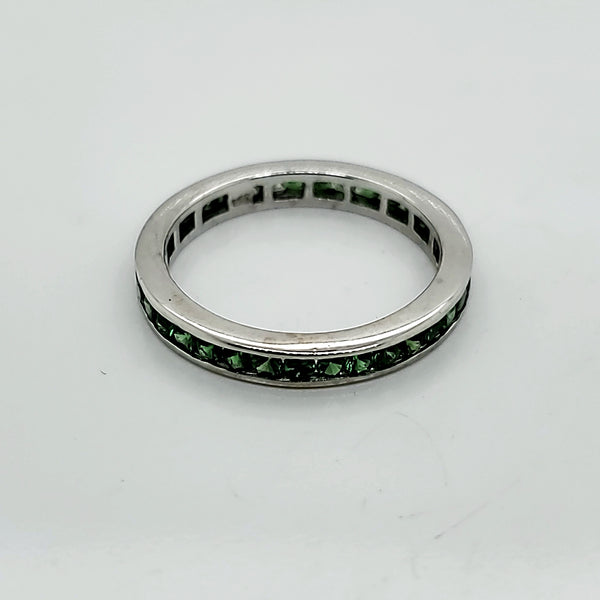 14kt white gold Tsavorite Garnet Eternity Band