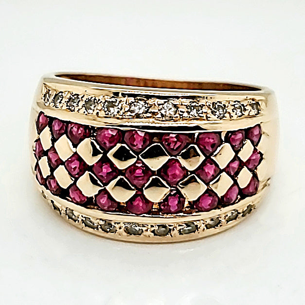 14kt Yellow Gold Ruby and Diamond Ring