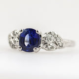 Art Deco Platinum Sapphire and Diamond Ring