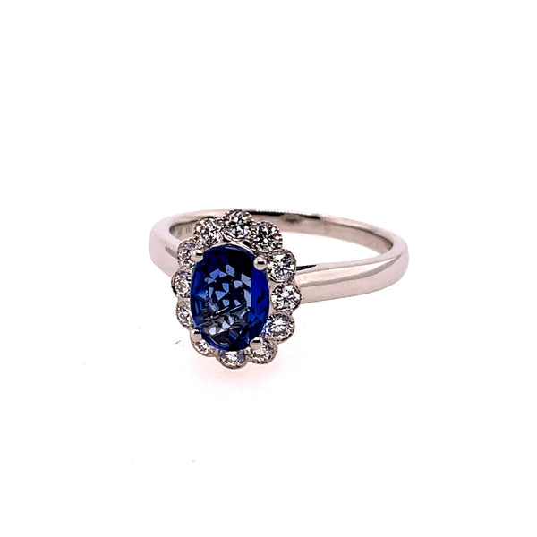 18Kt White Gold Sapphire And Diamond Ring