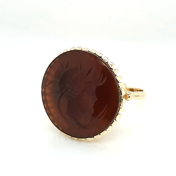 Vintage 14kt Yellow Gold Intaglio Ring