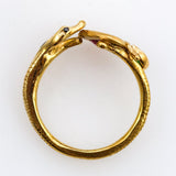 The End of Eden By Candace Wade Hand Fabricated 22kt Yellow Gold Ruby Emerald and Diamond Ring