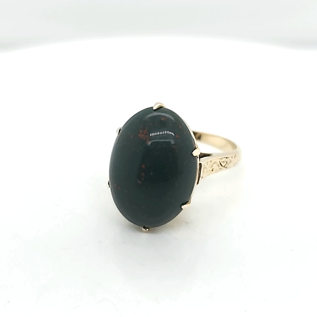 Vintage 18Kt Yellow Gold Bloodstone Ring