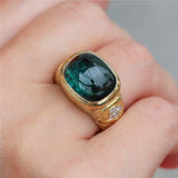 Yves Kamioner Designer 18kt Yellow Gold Tourmaline and Diamond Ring