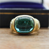 Yves Kamioner Designer 18kt Yellow Gold Tourmaline and Diamond Ring