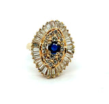 14kt Yellow Gold Sapphire and Diamond Ballerina Ring
