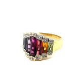 18kt Yellow Gold Tourmaline And Diamond Fashion Ring