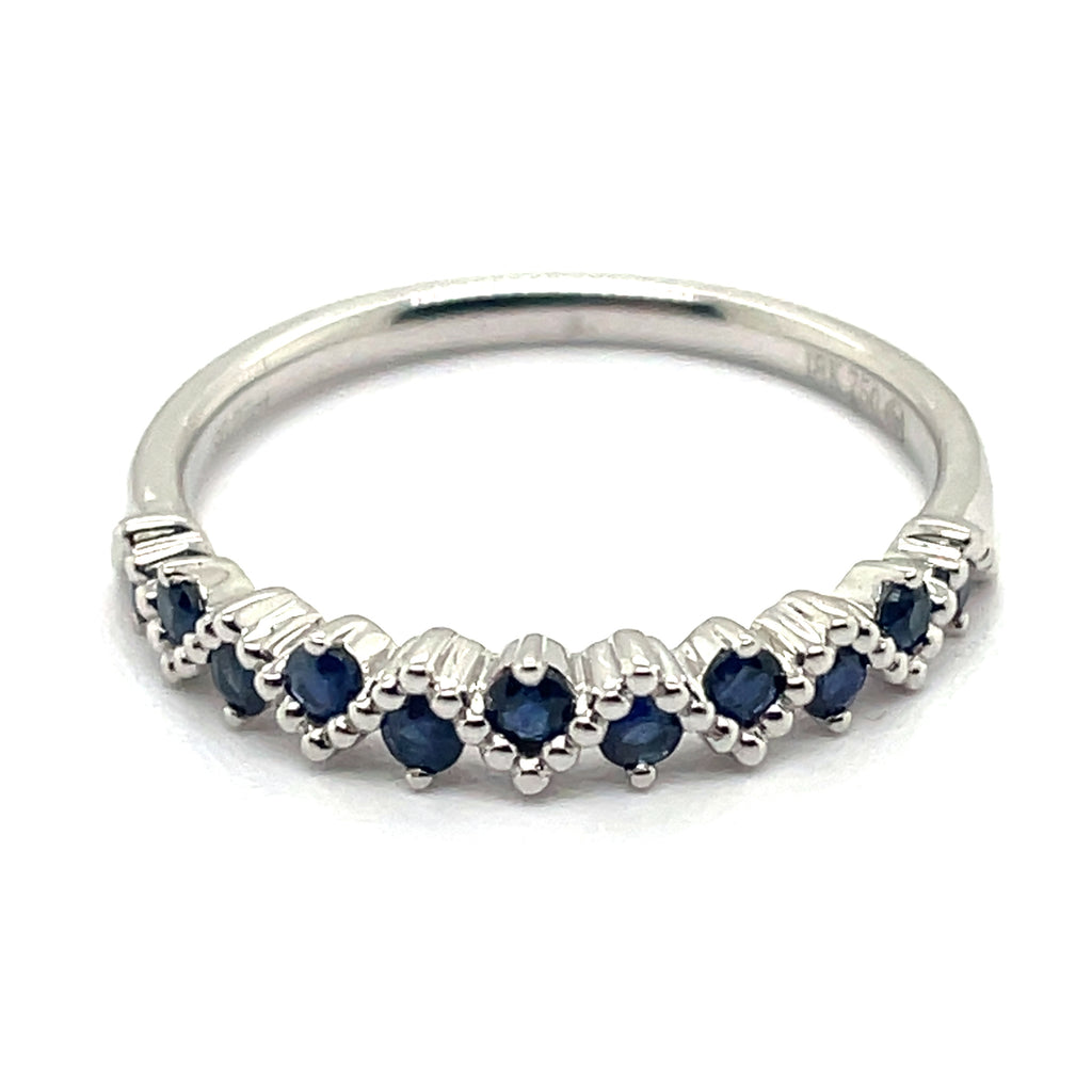 18kt White Gold Sapphire Stackable Band