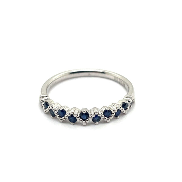 18kt White Gold Sapphire Stackable Band