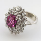 18kt White Gold Pink Sapphire and Diamond Ring