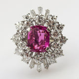 18kt White Gold Pink Sapphire and Diamond Ring