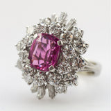 18kt White Gold Pink Sapphire and Diamond Ring