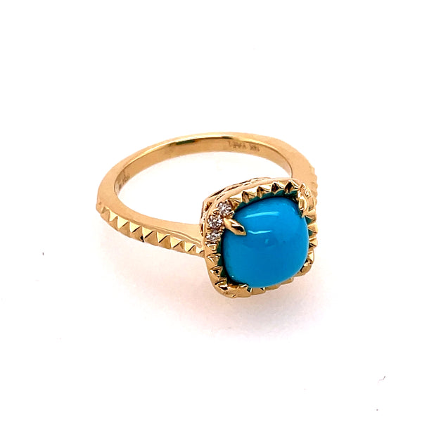 14Kt Yellow Gold Turquoise Ring
