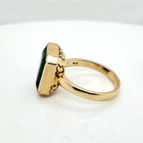 18kt Yellow Gold 6.98 Carat Emerald Cut Emerald Ring