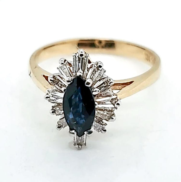 14kt Yellow Gold Sapphire and Diamond Ring