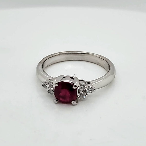 Platinum Ruby And Diamond Ring