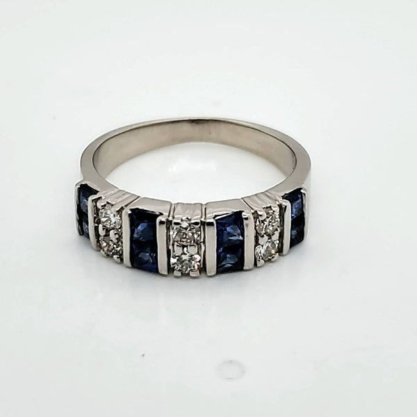 14kt White Gold sapphire and Diamond Ring
