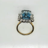 18kt Gold Aquamarine and Diamond Ring