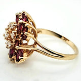 14kt yellow gold diamond & ruby ring