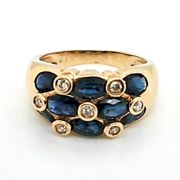 18Kt Yellow Gold Sapphire And Diamond Ring