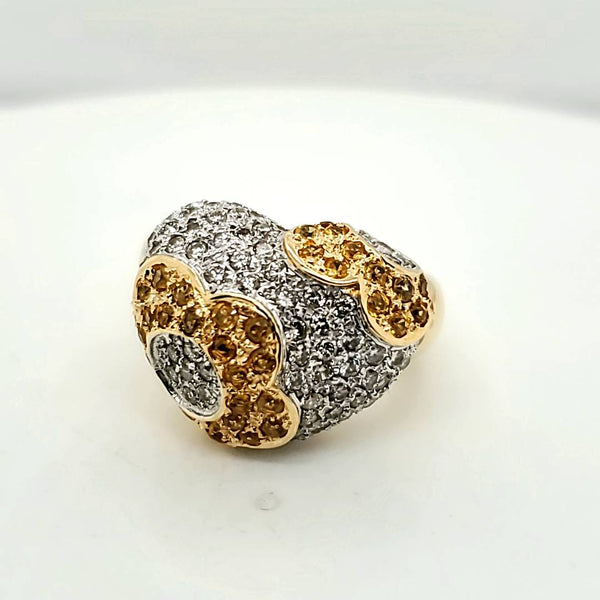 18kt Yellow Gold Yellow Sapphire and Diamond Ring