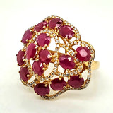 18kt Yellow Gold Ruby and Diamond Statement Ring