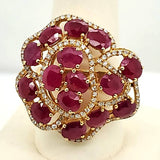 18kt Yellow Gold Ruby and Diamond Statement Ring