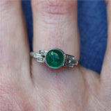 Art Deco Platinum Emerald and Diamond Ring