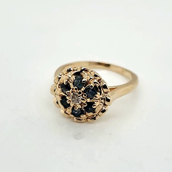 14kt Yellow Gold Sapphire And Diamond Ring