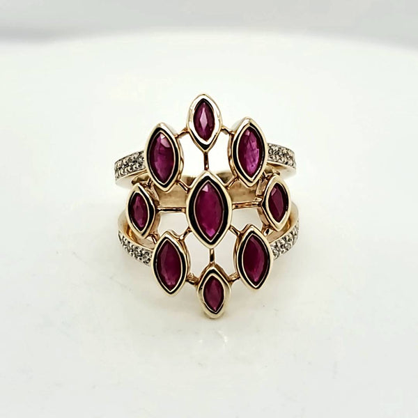 10kt Yellow Gold Ruby and Diamond Ring