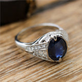 Platinum Sapphire and Diamond Filigree Ring