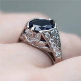 Platinum Sapphire and Diamond Filigree Ring