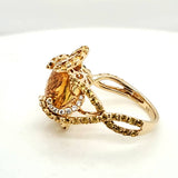 14kt Yellow Gold Citrine Yellow Sapphire and Diamond Ring