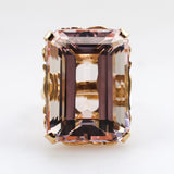 14kt Yellow Gold 39.58 Carat Emerald Cut Morganite Ring