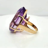 Vintage Large 18kt Yellow Gold Amethyst Ring