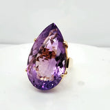 Vintage Large 18kt Yellow Gold Amethyst Ring