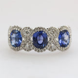 18kt White Gold 2.37Ctw Sapphire And Diamond Band