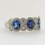 18kt White Gold 2.37Ctw Sapphire And Diamond Band