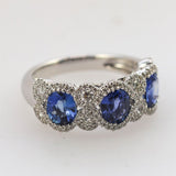 18kt White Gold 2.37Ctw Sapphire And Diamond Band