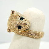 Vintage 14kt Yellow Gold Emerald  Cat Ring