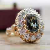 14kt Yellow Gold Natural Alexandrite and Diamond Ring