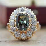 14kt Yellow Gold Natural Alexandrite and Diamond Ring