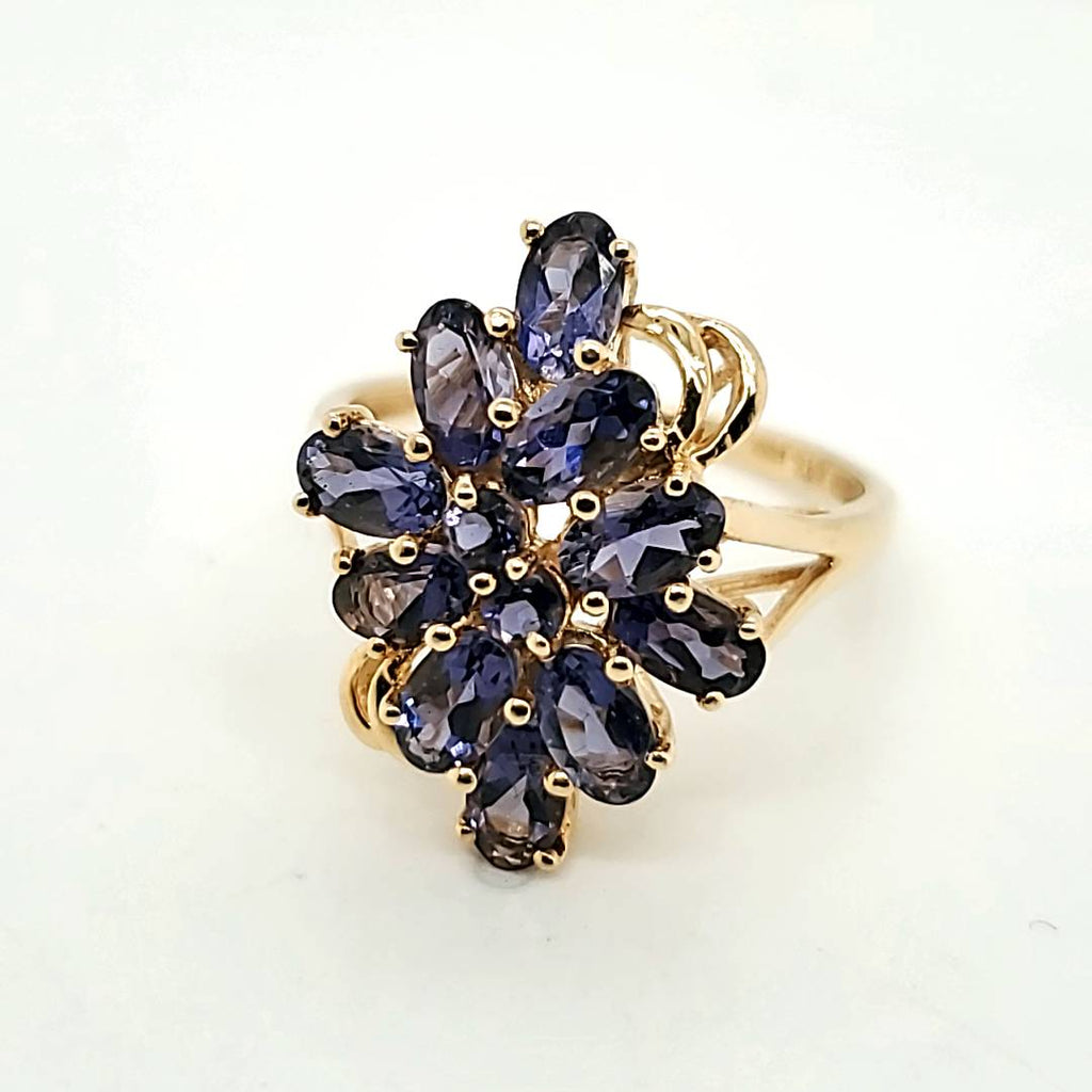 14kt Yellow Gold Tanzanite and Diamond Ring